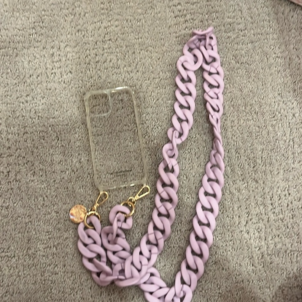 11 pro phone case with purple chain holder